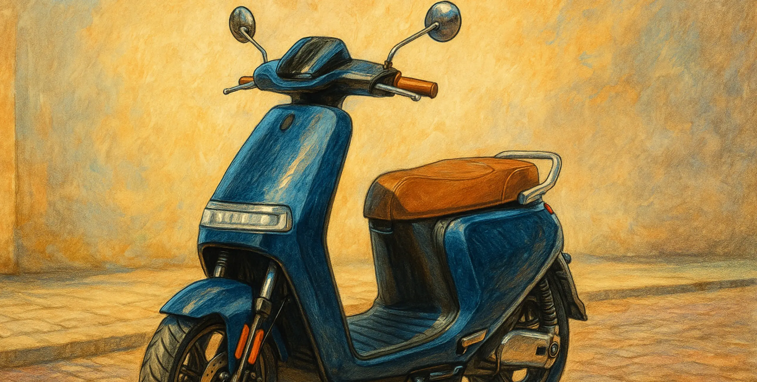 Segway E125S bleu sur sa béquille centrale