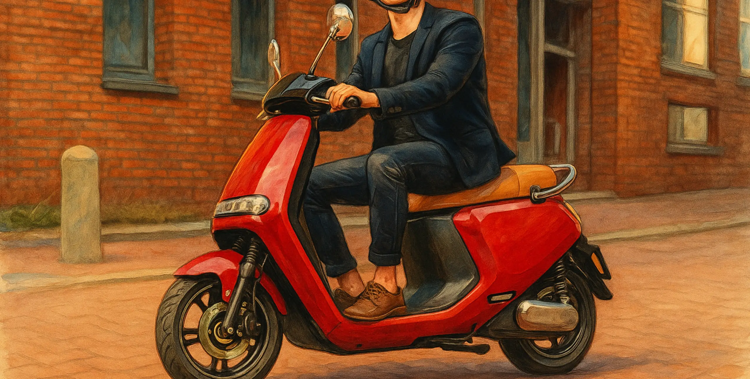 Segway E125S Segway E125S rouge en plein virage