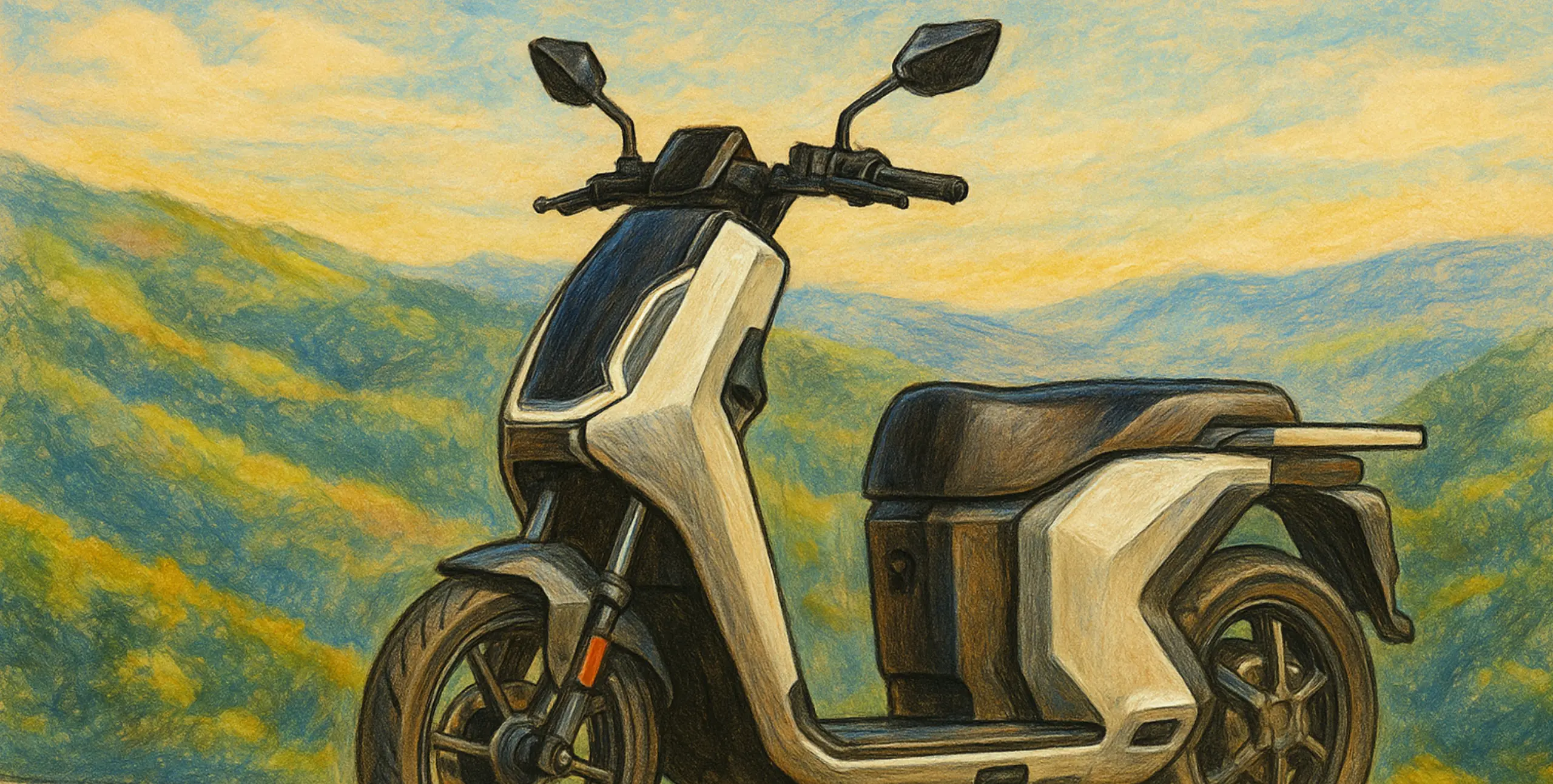 vmoto citi garé dans un col montagneux