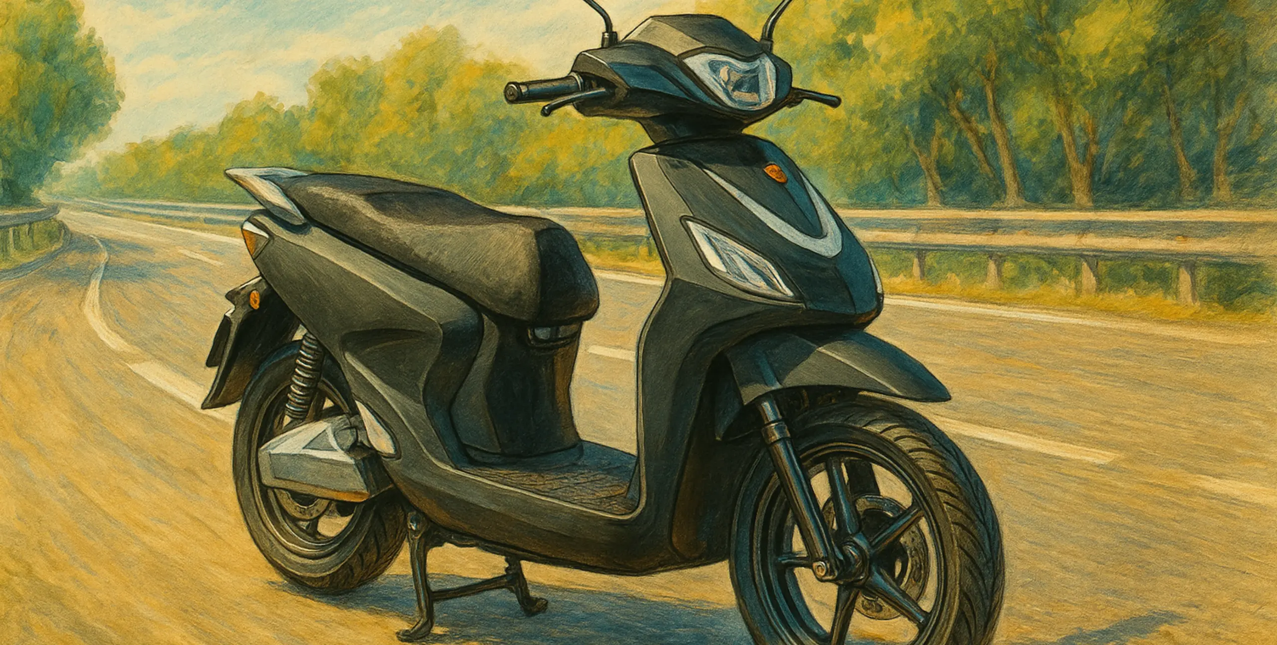 Yadea Voltguard garé sur une voie rapide